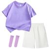 Colorful Children's Short Sleeve T-shirt Set for Kindergarten Sports and June 1st Performances.