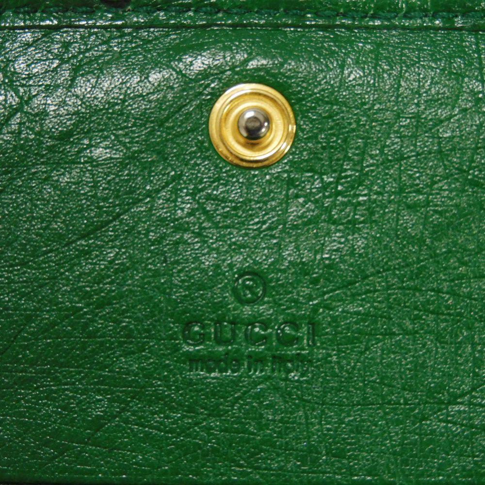 Used Double G Exotic Compact Wallet 9539 456126 7941 Petit Marmont GG Marmont Ostrich Green Unisex from Japan AUTHENTIC