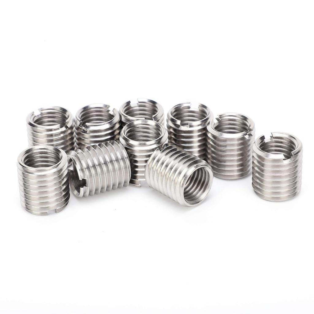 10Pcs 22mm Threaded Insert Reducing Nuts, M16 X 2 Female To M20 X 2.5 Male Repair Insert Nut Thread Nut Conversion Kit Stainless Steel
