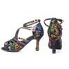 Professionelle Tanzschuhe für Damen, Ballsaal-Tanzschuhe, lateinamerikanische Tanzschuhe mit Absatz, 9 cm