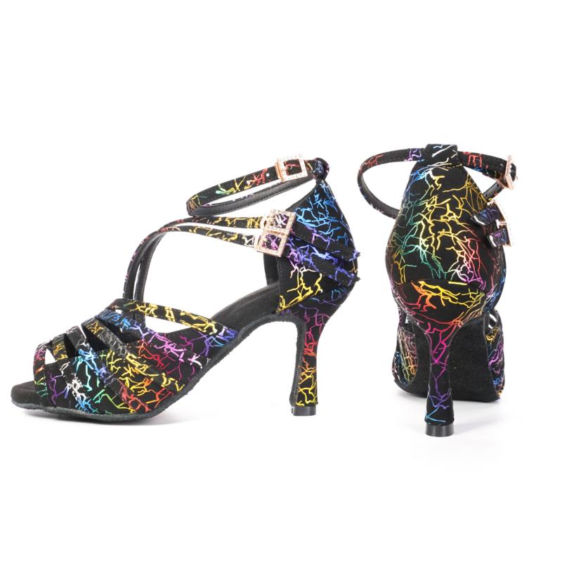 Professionelle Tanzschuhe für Damen, Ballsaal-Tanzschuhe, lateinamerikanische Tanzschuhe mit Absatz, 9 cm