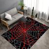 Halloween Spider Web Doormat, Black Red Gothic Entrance Rug, Scary Horror Floor Mat, Non-Slip Home Decor for Party & Entryway