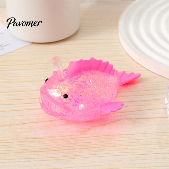 Glitter Stress Ball Lantern Fish Sugar Clear Sea Squeeze Fidget Toy Soft Stretch Anxiety Relief Sensory Hand Relaxation Tool Elastic