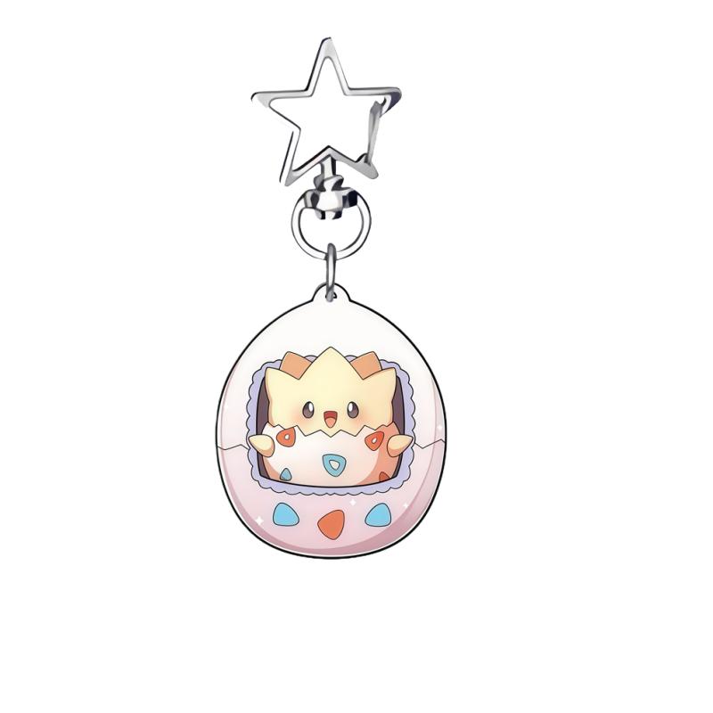 Anime Cartoons Acrylic Keychain for Mew Glaceon Sylveon Togepi Key Ring Self-Made Acrylic Key Buckle Student Backpack Pendant