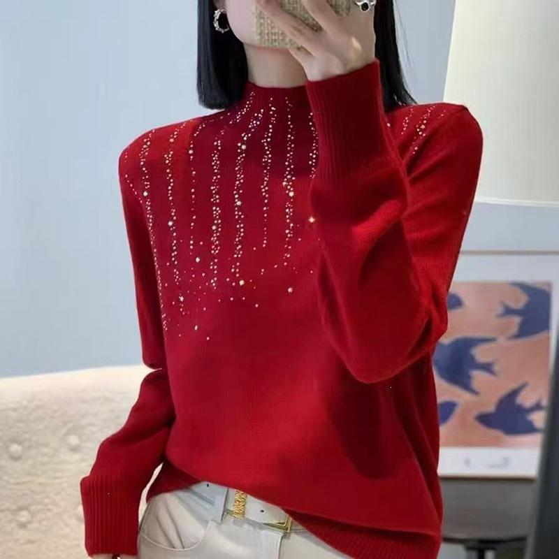 Base Layer Women's Semi-high-neck Knitted Sweater Women's Loose-fitting Inner Sweater