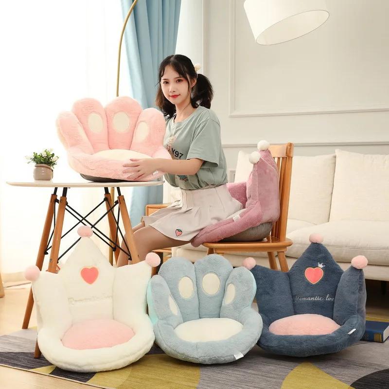 45x45x40cm Plush Crown Cushion Cute Thickened Soft Filled Floor Mat Family Office Student Dormitory Cushion Children's Gift 2025
