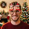 Christmas Decoration Glasses Glasses Glitter Holiday Party Frames Santa Hat Snowman Tree Bear Funny Eyeglasses for Favors