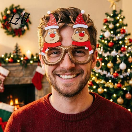 Christmas Decoration Glasses Glasses Glitter Holiday Party Frames Santa Hat Snowman Tree Bear Funny Eyeglasses for Favors