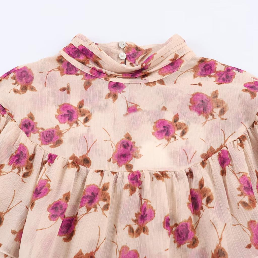 European and American style, new women's clothing, foreign style, fashionable printed laminated decorative shirt 2276104