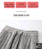Black & White Striped Silk Wide-Leg Pants - Women's Autumn Winter Casual Floor-Length Style