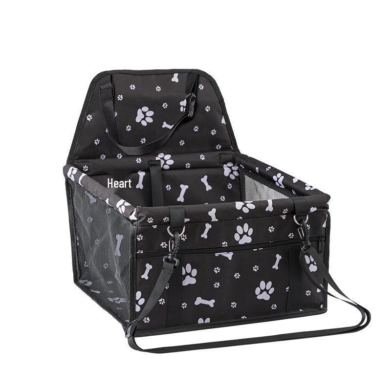 Foldable Pet Car Seat: Co-Pilot Cat & Dog Carrier with Removable Safety Pad