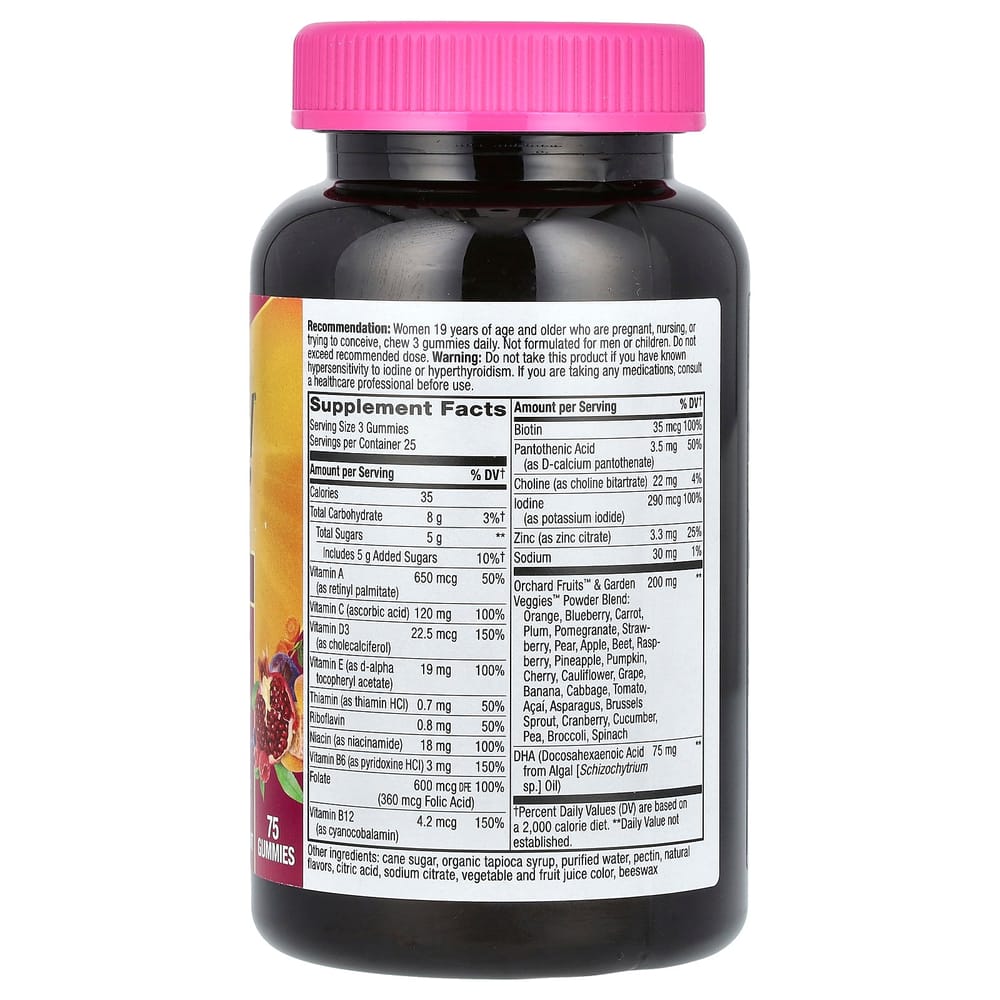 Nature's Way Alive Daily Support Premium Strawberry & Lemon Gummies for Pregnant Women, 75 Count