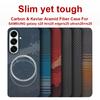 For Samsung S25 FE/S25 Edge/S25 Ultra/S25+/S25 Carbon Case Aramid Fiber Kevlar Fabric Thin Hard Cover Magnetic Black Slim