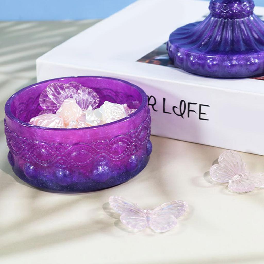 1 Set Gems Pattern Silicone Molds Birthday Candle Cup Jar Storage Box Mold for DIY Home Decoration Jewelry Storage