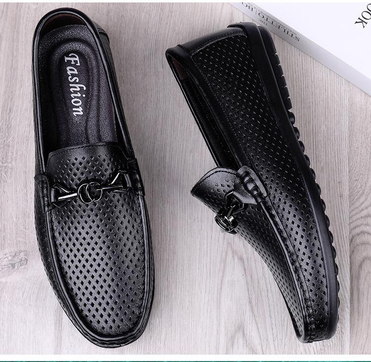 Herren Sommerschuhe aus atmungsaktivem Echtleder - Loafer mit weicher Sohle zum Hineinschlüpfen - Fahrerschuhe
