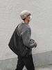 Men's Gray Retro Button-Up Woolen Knit Sweater: Trendy, Niche Heavyweight Coat Design