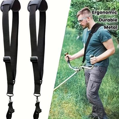 Adjustable Lawn Mower Harness, Ergonomic Shoulder Straps with Metal Clips, Durable Comfortable Back Support for Men Women