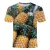 Summer New 3D Printed Fruit Pineapple Pattern Top Creative, Quirky, Comfortable, and Fashionable Crewneck T-shirt
