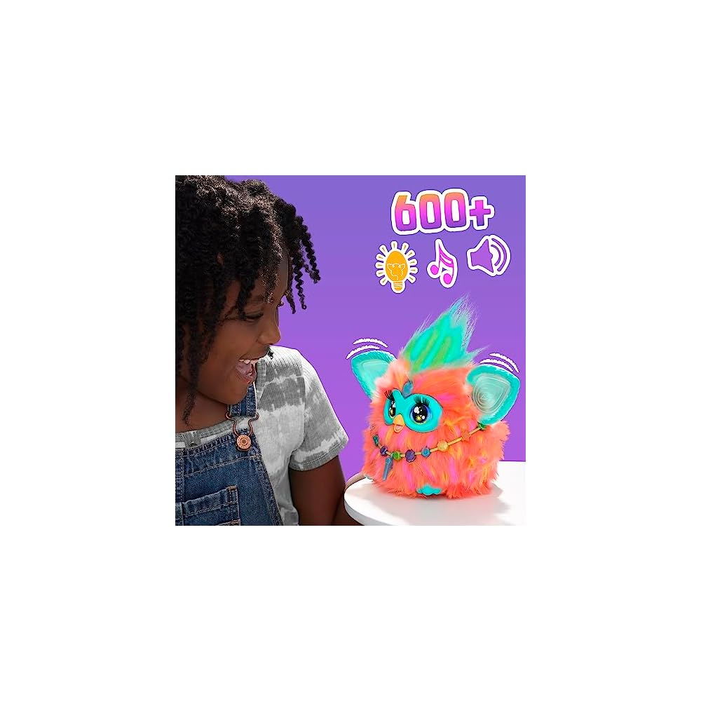Hasbro Furby Coral Interactive Toy for Boys and Girls Age 6+ with 15 Fashion Accessories Animatronic Plush F6744