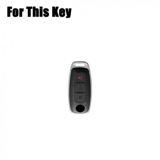 Zinc Alloy Leather Car Key Fob Case Cover Bag For Nissan Rogue Pathfinde Ariya