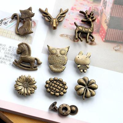 5/10 PCS Metal Animation Shape Turn Lock Replacement Jeans Buttons Alloy Removable Buttons Easy Clip Snap DIY Accessories