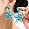 European and American summer trends, starfish handmade rice bead earrings, personalized ocean style, casual and versatile shell shaped earrings