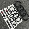 For  dgrb6 Q3 2013-2022 4Ring logo ABS Black Car Hood Front Grill Emblem Rear Trunk Badge Sticker Q3 Sticker Quarrto Sline Emblem