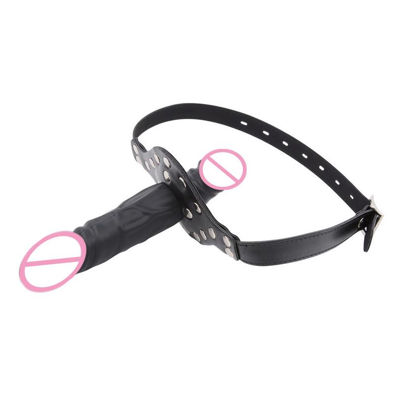 Double-Ended Mouth Gag Strapon Dildo Plug Bdsm Bondage Deep Throat Penis Harness Erotic Product Sex Toys for Couples Adult Games
