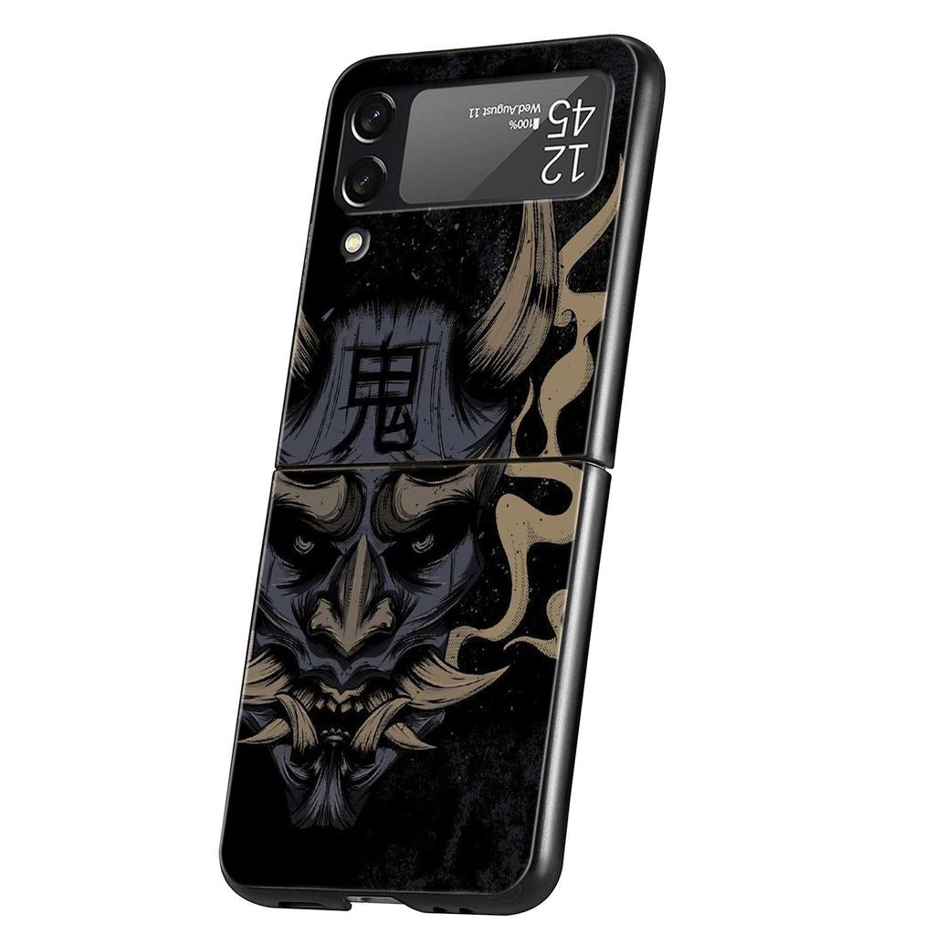 Etui na telefon Samurai Oni Mask dla Samsunga Galaxy Z Flip 3 4 5 Składana obudowa Dla Samsunga Z Flip3 Flip4 Twarde PC Fundas Pokrowiec Bumper