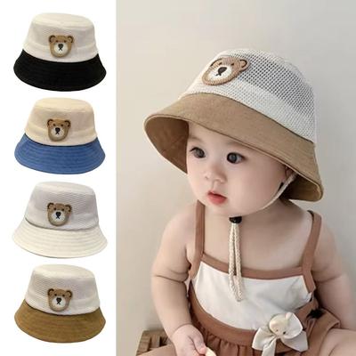 Animation Bear Kids Sun Visor Hat Sun Protection Breathable Sunscreen Buckets Hat Uv Protection Sunshade Hat Summer