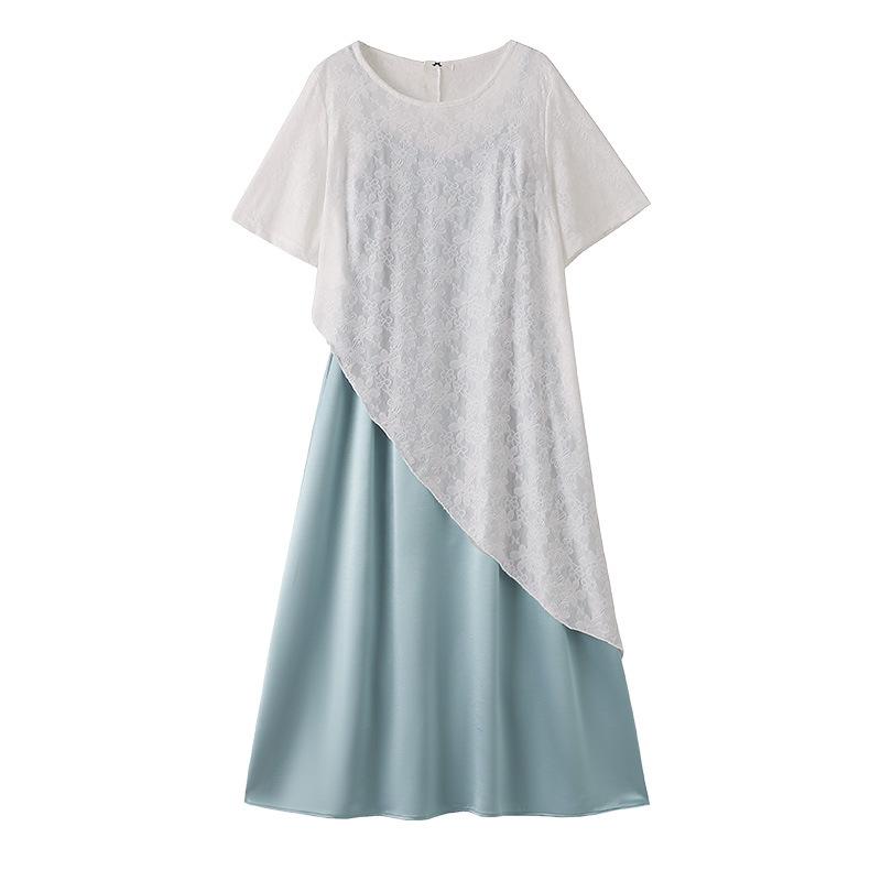 A New Summer Dress Set for Plus-size Women, Featuring A High-end and Versatile Jacquard Cardigan and Halter Dress