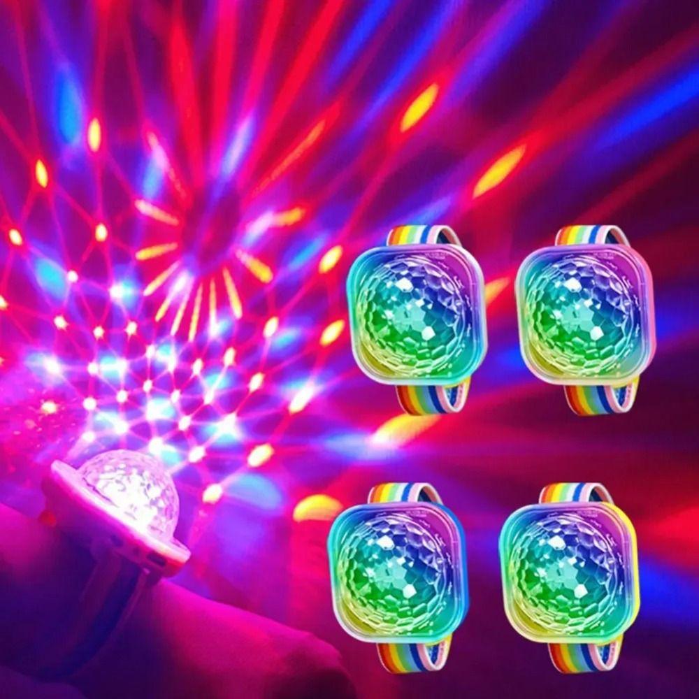 Portable Disco Strobe Lights RGB LED Wearable Watch Lamp Wrist Ambient Lamp Christmas Party