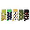 5Pairs Cotton Cartoon Short Socks Patchwork Breathable Mid Tube Socks Mid-calf Socks Cheese Cookies Food Pattern Socks Autumn