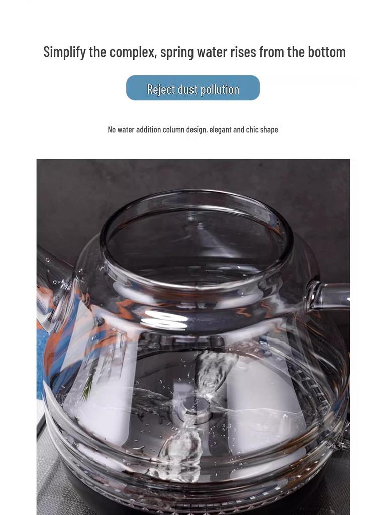 Chytrá skleněná elektrická konvice: Plně automatický bojler na horkou vodu se spodním plněním a speciální izolací pro přípravu čaje.