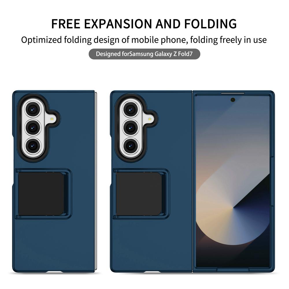 KEYSION Luxury Upright Live Stand Case for Samsung Galaxy Z Fold 7 5G Hard PC Shockproof Phone Back Cover for Galaxy Z Fold 7 5G