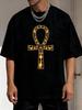 Egypt Ankh Eye of Horus Pharaoh Cairo Sphinx Egyptian Anubis T-Shirt Men'S Graphic Tee, Crop, Breathable, Sweat-Wicking, Soft, Crew Neck, Regular Fit,