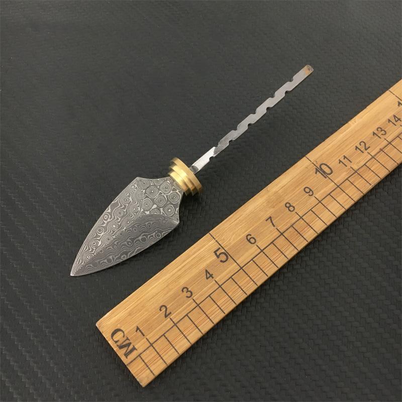 DIY Semifabricat Model Oțel Damasc Cuțit de Ceai Pu'er Accesorii pentru Ceremonia Ceaiului Pu'er & Negru Instrument Tăietor Cuțit DIY