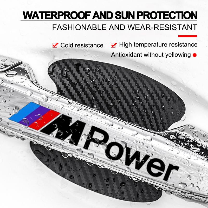 Car Door Sticker Carbon Fiber Scratches Auto Handle Protection Film For BMW M E34 E36 E60 E90 E46 E39 E70 F10 F20 F30 X5 X6 X1 M3 M5 M6 E71 F01 F87