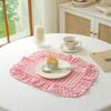 Retro Soft Ruffle Placemats Round Square Cloth Napkins French Cotton Western Food Mats Table Decor