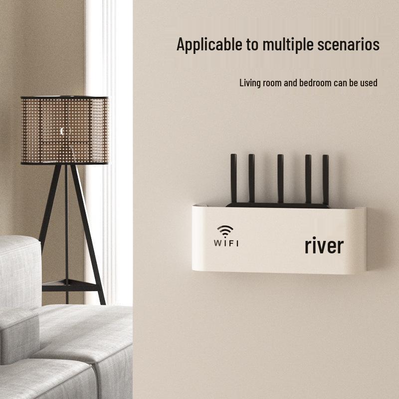 WiFi Router Storage Shelf: No-Drill Cable Concealer & Decorative Set-Top Box Holder