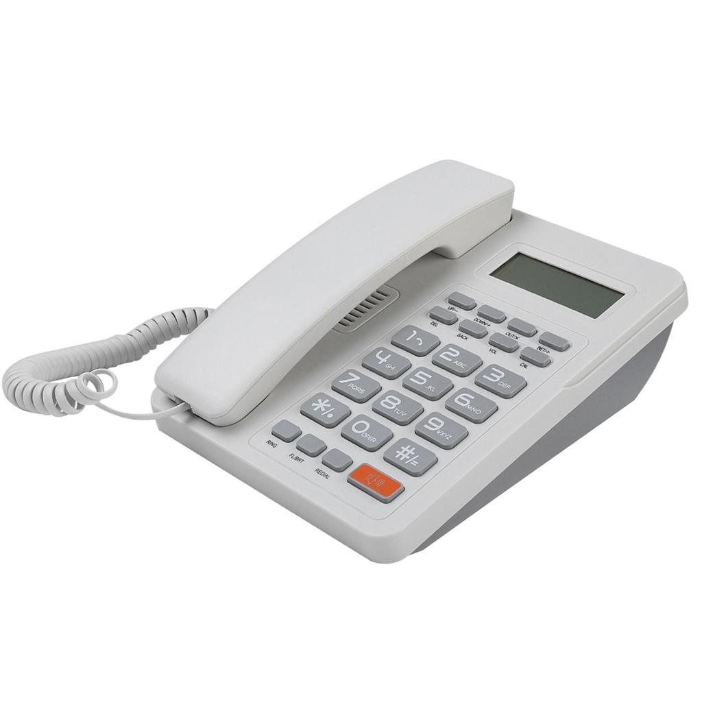 Home Hotel Wired Corded Desktop Phone Office Landline Telephone DTMF FSK English Display White