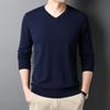 Autumn Mens And Spring Woolen Sweater Vneck Pullover Long Sleeve Woolen Knitted Bottom Sweater Fashion Mens Casual Woolen Sweater Interior