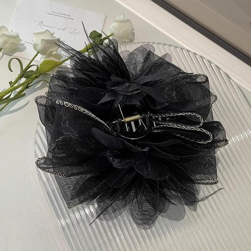 Fugitive Princess Satin Bow Hair Claw Clip - Elegant Updo Accessory