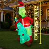 6.8FT/2.1M Inflatable Grumpy Green Christmas Character Holding Lighted Tree Outdoor Decor