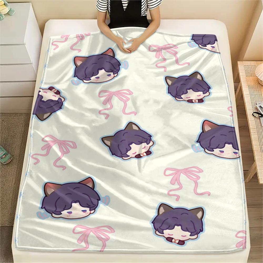 

1PC Sylus & Rafayel Print Flannel Blanket, High quality Comfortable for All Seasons, Home Decor, Warmth and Comfort, Perfect for Christmas Gifts188 80cm x 120cm