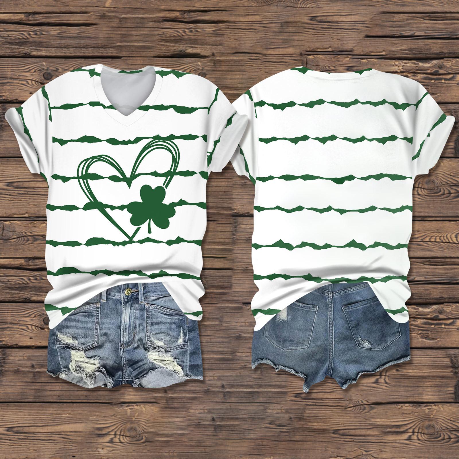 

Жіночий повсякденний одяг St. Футболка з V-подібним вирізом і короткими рукавами з принтом Patrick XL білий