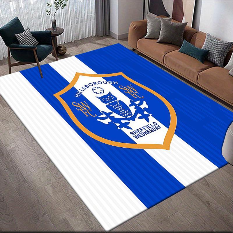 Sheffield Wednesday Flannel Pattern Square Carpet,Area Rug,Carpet Rug for Living Room Bedroom Sofa Playroom Decor,Non-slip Floor Mat