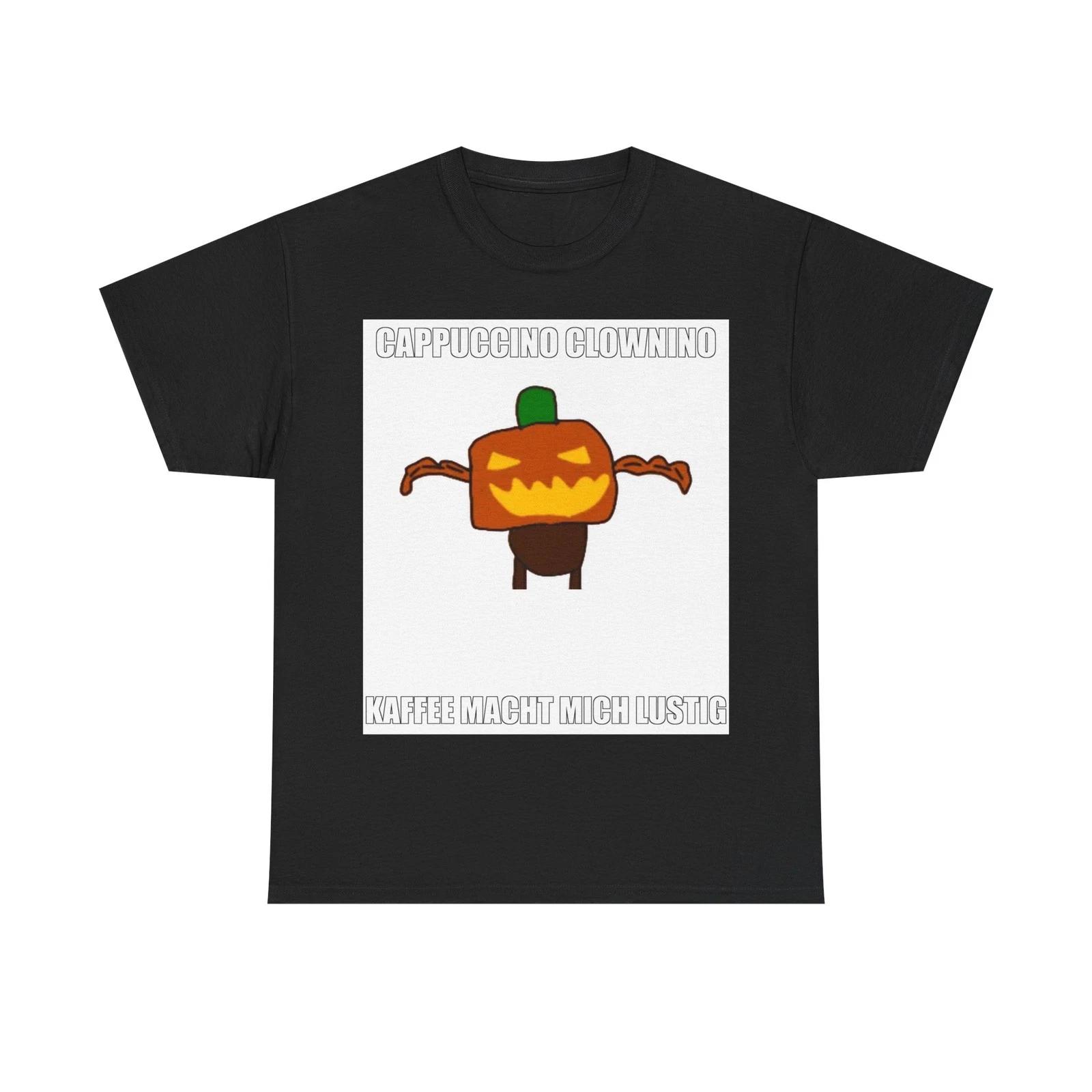 Cappuccino Clownino Unisex T-Shirt | Brainrot Meme Shirt Funny Viral Internet Hu 4XL