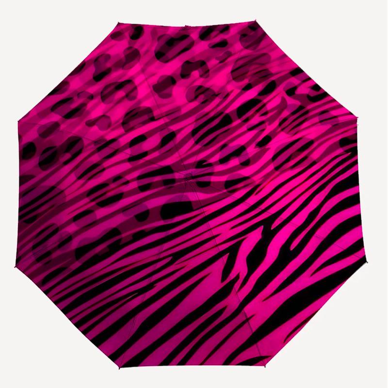 1PC Leopard Print Zebra Stripes Umbrella-8-Rib Reinforced, Automatic Open, Lightweight & Durable, Cute Fashion Accessory for Outdoor-T370