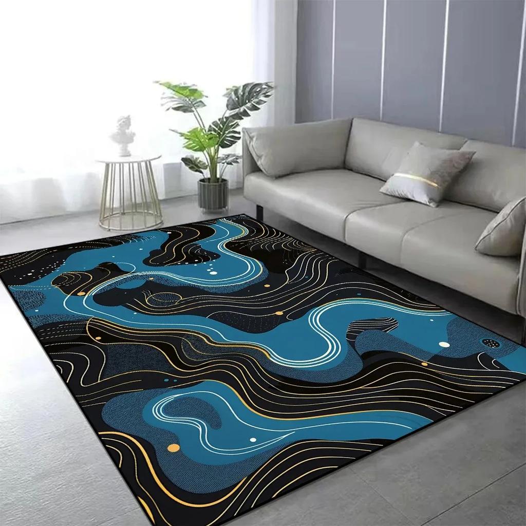 Nordic Abstract Style Carpet Living Room Bedside Floor Mat Non Slip Balcony Corridor Doormat Coffee Table Decor Accessories Rug
